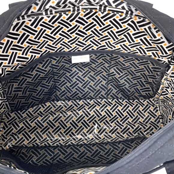 Vera Bradley Black Quilted Diaper Bag Tote Large W/Changing Pad Stroller Travel - Picture 9 of 13